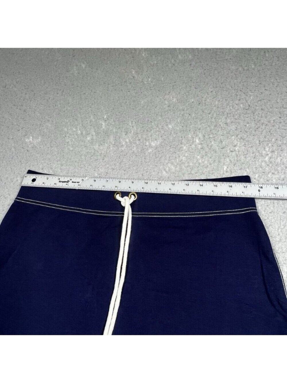 Skirt Women’s Size Large Navy Blue Drawstring A Line Mini Coastal Cotton - Picture 4 of 6